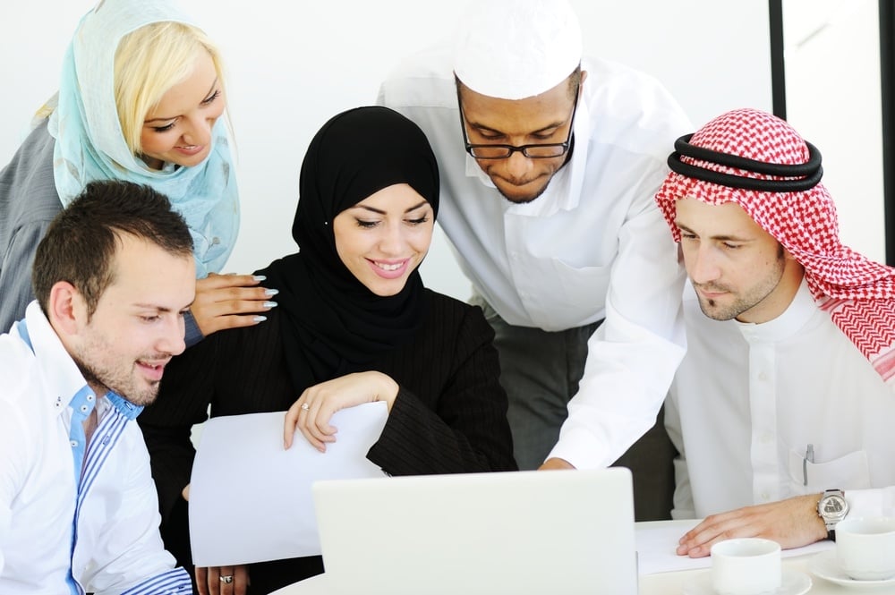 Arabic business people working in office